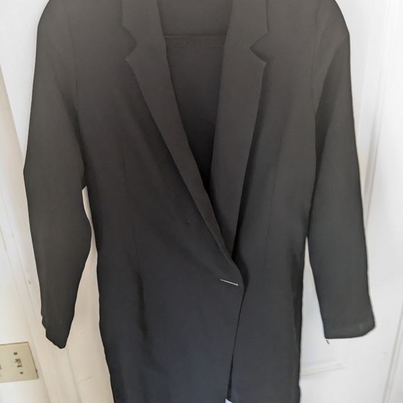 Topshop Jackets & Blazers - Topshop Black Longline Blazer – Size US 4